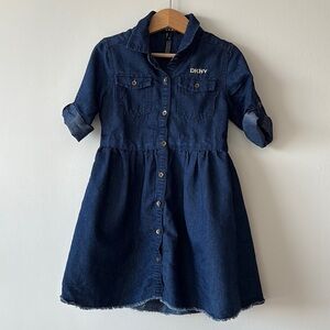 DKNY Blue Polo Collar Sundress Casual